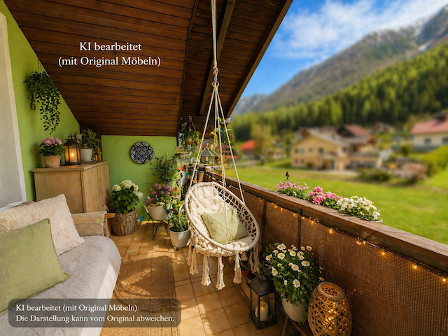 Lichtdurchflutete 4-Zimmer-Wohnung im 1. Dachgeschoss | Loggia | Garage | Fußbodenheizung | Bad Bleiberg